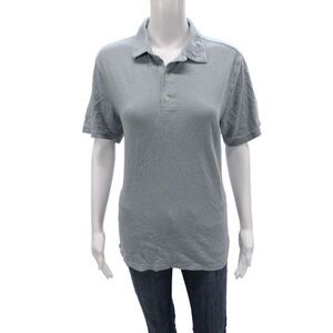 Faherty Brand Mens Blue Striped Cotton Polo Shirt Short Sleeve Size M